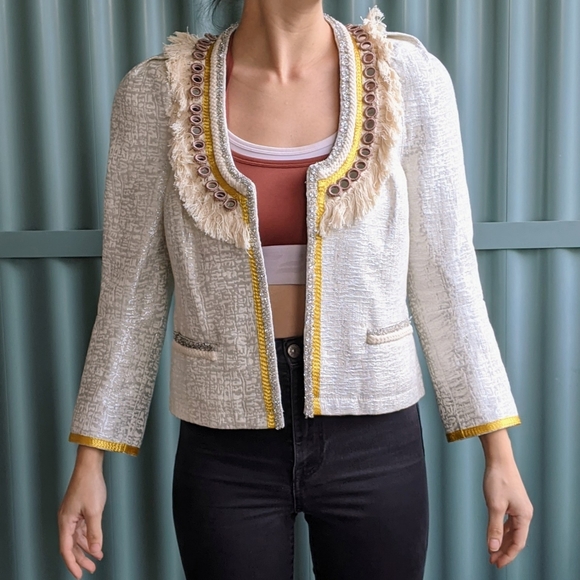 Guess by Marciano Mirrored Beaded Crop Jacket - Picture 4 of 10